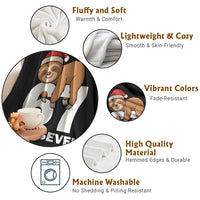 67 Six Seven Throw Blanket Funny Sloth Christmas - Wonder Print Shop