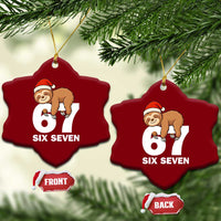 67 Six Seven Ceramic Ornament Funny Sloth Xmas - Wonder Print Shop