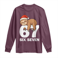 67 Six Seven Long Sleeve Shirt Funny Sloth Christmas - Wonder Print Shop