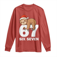 67 Six Seven Long Sleeve Shirt Funny Sloth Christmas - Wonder Print Shop