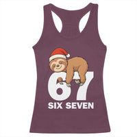67 Six Seven Racerback Tank Top Funny Sloth Christmas - Wonder Print Shop