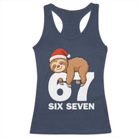 67 Six Seven Racerback Tank Top Funny Sloth Christmas - Wonder Print Shop