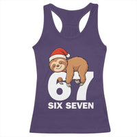 67 Six Seven Racerback Tank Top Funny Sloth Christmas - Wonder Print Shop