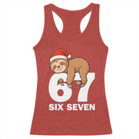 67 Six Seven Racerback Tank Top Funny Sloth Christmas - Wonder Print Shop
