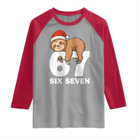 67 Six Seven Raglan Shirt Funny Sloth Christmas - Wonder Print Shop