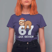 67 Six Seven T Shirt For Women Funny Sloth Christmas - Wonder Print Shop