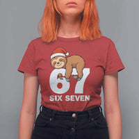 67 Six Seven T Shirt For Women Funny Sloth Christmas - Wonder Print Shop