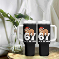 67 Six Seven Tumbler With Handle Funny Sloth Christmas - Wonder Print Shop