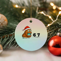 67 Six Seven Ceramic Ornament Funny Bigfoot Xmas - Wonder Print Shop