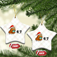 67 Six Seven Ceramic Ornament Funny Bigfoot Xmas - Wonder Print Shop