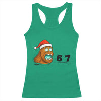 67 Six Seven Racerback Tank Top Funny Bigfoot Christmas - Wonder Print Shop