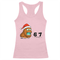 67 Six Seven Racerback Tank Top Funny Bigfoot Christmas - Wonder Print Shop