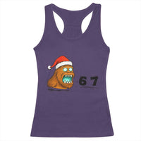 67 Six Seven Racerback Tank Top Funny Bigfoot Christmas - Wonder Print Shop