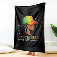 Afro African American Throw Blanket Unbothered By Negative Souls Black Sassy Queen