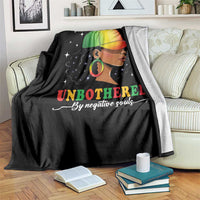 Afro African American Throw Blanket Unbothered By Negative Souls Black Sassy Queen