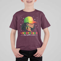 Afro African American T Shirt For Kid Unbothered By Negative Souls Black Sassy Queen