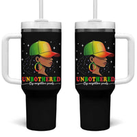 Afro African American Tumbler With Handle Unbothered By Negative Souls Black Sassy Queen