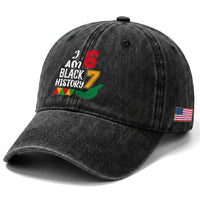 Funny Six Seven African American Washed Cotton Baseball Cap Black History Month