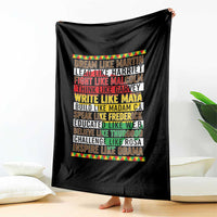 Black History Month Throw Blanket Dream Like Martin Lead Like Harriet