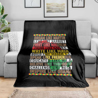 Black History Month Throw Blanket Dream Like Martin Lead Like Harriet