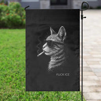 Fck Ice Garden Flag Funny Cat Smoking Anti ICE Meme