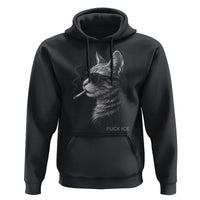 Fck Ice Hoodie Funny Cat Smoking Anti ICE Meme