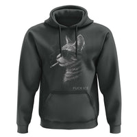 Fck Ice Hoodie Funny Cat Smoking Anti ICE Meme
