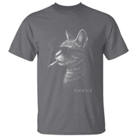 Fck Ice T Shirt Funny Cat Smoking Anti ICE Meme