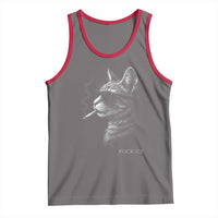 Fck Ice Tank Top Funny Cat Smoking Anti ICE Meme