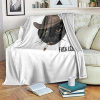 Funny Cowboy Cat Smoking Anti ICE Protest Meme Throw Blanket