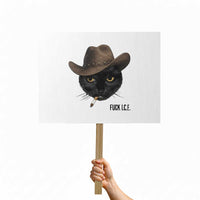 Funny Cowboy Cat Smoking Anti ICE Protest Meme Protest Sign