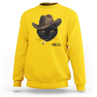 Funny Cowboy Cat Smoking Anti ICE Protest Meme Sweatshirt