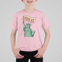Fck Ice No Human Is Illegal T Shirt For Kid Statue of Liberty Anti ICE Immigration Human Rights Protest