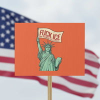 Fck Ice No Human Is Illegal Protest Sign Statue of Liberty Anti ICE Immigration Human Rights Protest