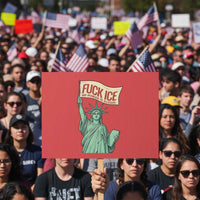 Fck Ice No Human Is Illegal Protest Sign Statue of Liberty Anti ICE Immigration Human Rights Protest