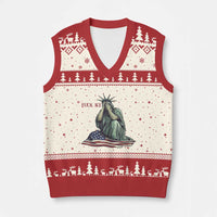 Statue of Liberty Anti ICE Deportation Human Rights Protest V-Neck Knit Sweater Vest