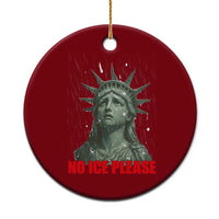 No Ice Please Ceramic Ornament Statue of Liberty Crying Anti ICE Deportation Human Rights