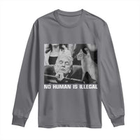 No Human Is Illegal Long Sleeve Shirt Funny Cat Anti ICE Meme
