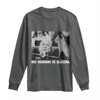 No Human Is Illegal Long Sleeve Shirt Funny Cat Anti ICE Meme