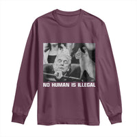 No Human Is Illegal Long Sleeve Shirt Funny Cat Anti ICE Meme