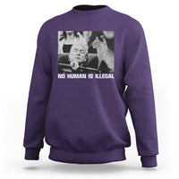 No Human Is Illegal Sweatshirt Funny Cat Anti ICE Meme