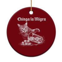 Funny Cat Anti ICE Meme Ceramic Ornament