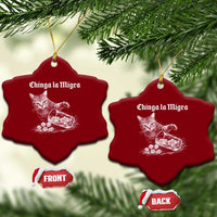 Funny Cat Anti ICE Meme Ceramic Ornament
