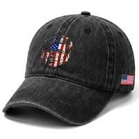 Cesar Chavez Washed Cotton Baseball Cap Hispanic Heritage Month American Flag Portrait