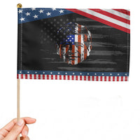 Cesar Chavez Patriotic Handheld Flag Hispanic Heritage Month American Flag Portrait