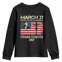 Cesar Chavez March 31 Celebration Youth Sweatshirt Christian American Flag Religious