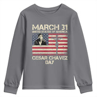 Cesar Chavez March 31 Celebration Youth Sweatshirt Christian American Flag Religious