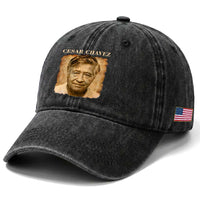 Cesar Chavez Washed Cotton Baseball Cap Mexican American Pride Latino Heritage