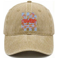 Strawberry Festival Washed Cotton Baseball Cap 1968 A Berry Good Time Summer