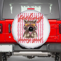 Feeling Berry Good Spare Tire Cover Funny Raccoon Strawberry Summer Vibes